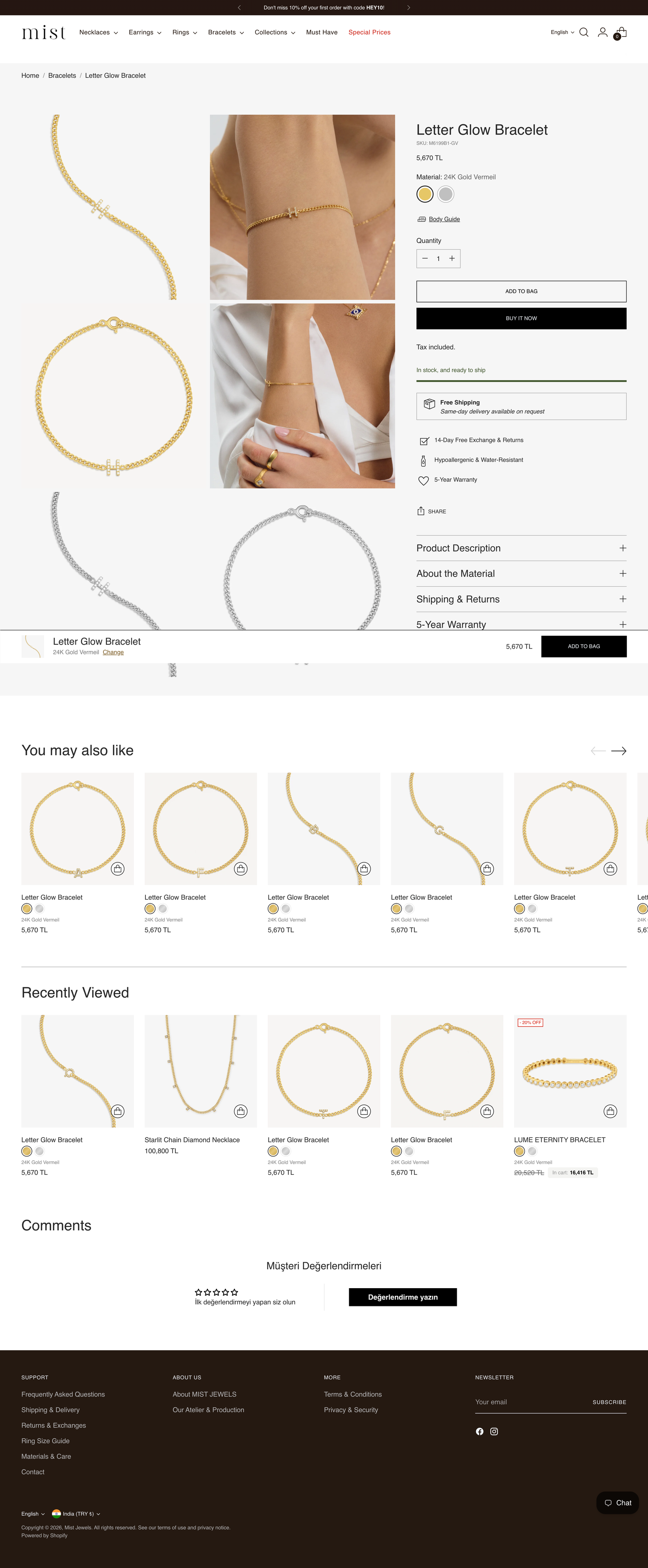 Mist Jewels product page