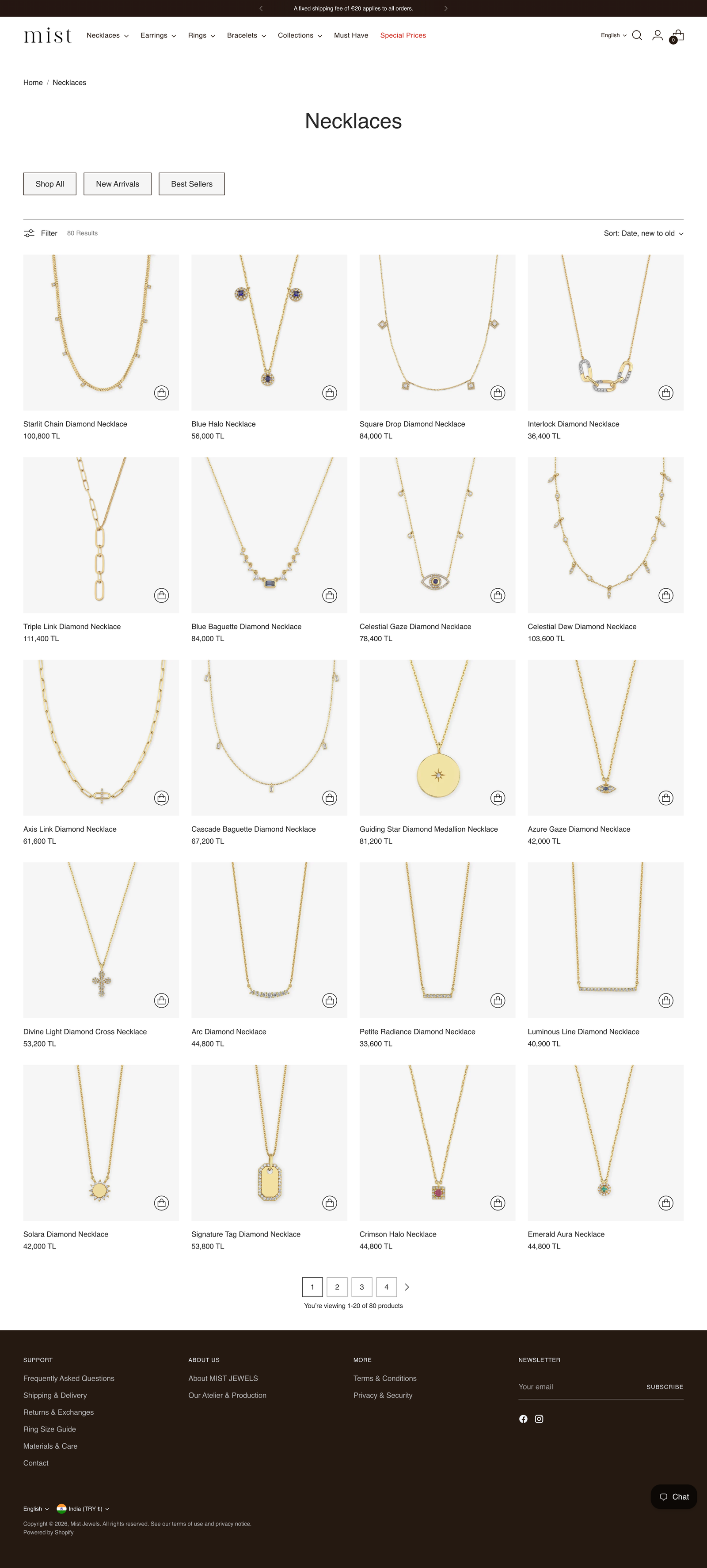 Mist Jewels collection page